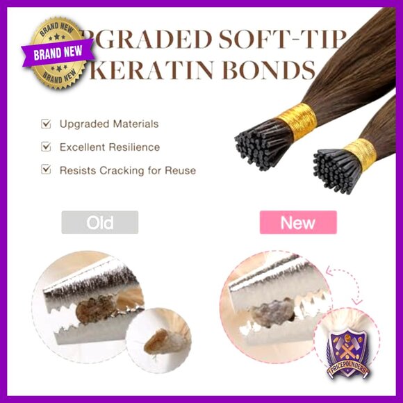 18-Inch Real Human Hair Extensions, 50g I-Tip, Heat-Resistant & Reusable main image 5